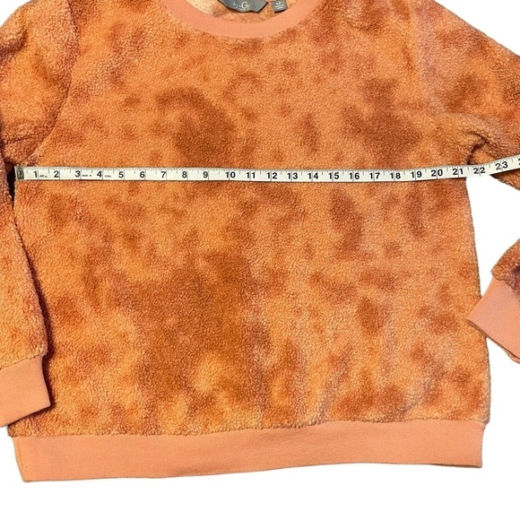 G Giuliana LounGy Clay Color Cozy Textured Sherpa Fleece Sweatshirt - Sz M - Picture 10 of 13